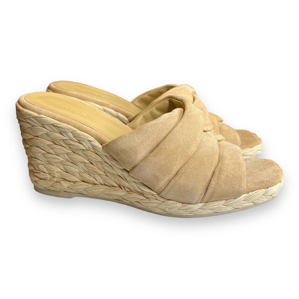 New‎ Vince Gillian Suede Wedge Sandals Size 8 in Blondie